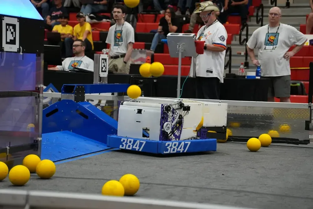 Infrared, Spectrum 3847's 2026 robot, on the competition field during a match